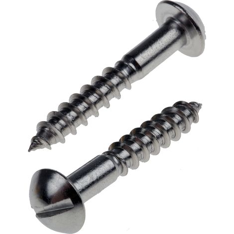 Vis à bois, 4mm, tête Ronde 25mm, en Acier Inoxydable A2 304 ( Prix pour Boîte de 100 )