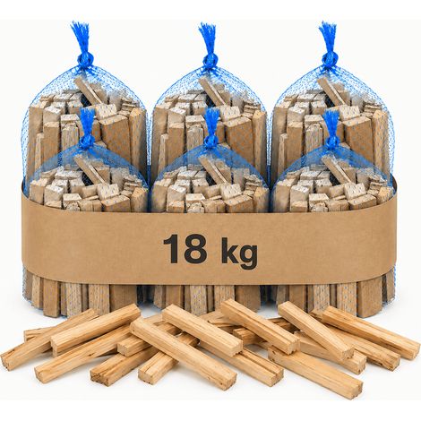 18 kg di Legnetti Accendifuoco in Faggio, Pino e Abete - Legna Naturale per Camino, Stufa e Forno a Legna e Barbecue