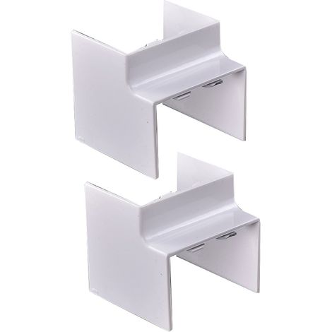 2 Pezzi Connettore Angolare Per Canaline Passacavi 60X40mm, Angolo Esterno 90°, Colore Bianco