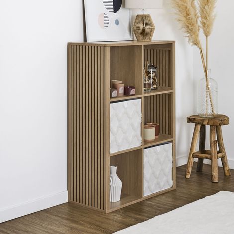 Étagère - HOME DECO FACTORY - Klaus - Modulable - 6 Cases - Marron (1/4)