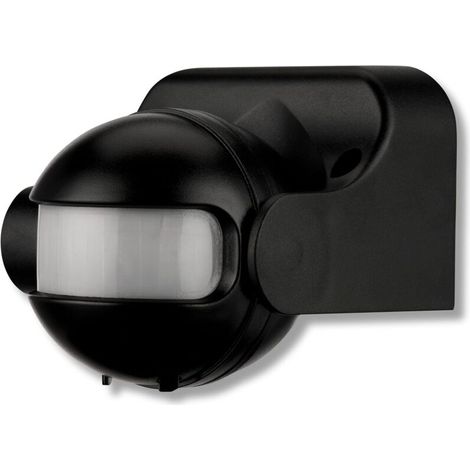 Bewegungsmelder aussen - IP44, Leuchtdauer & Helligkeitsempfindlichkeit einstellbar, LED geeignet, Reichweite 12m/180°, vertikal verstellbar, schwarz (1/5)