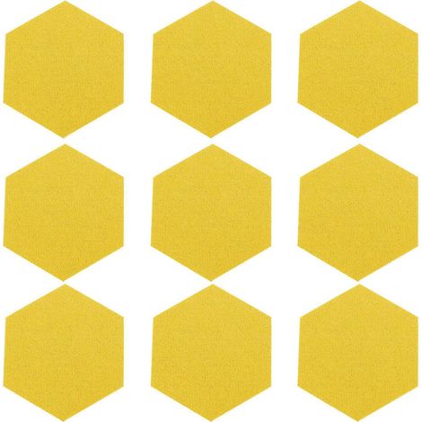 Lot de 12 tableaux hexagonaux en feutre pour murs, tableaux mémo et tableaux photos.-12X12X0.5CM-Yellow