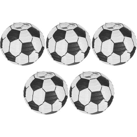 5 Lanternes en Papier Football 20 Cm Décoration de Fête Sportive Intérieure Extérieure Thème Football Anniversaire Garçon Fille à Suspendre Décorative pour Événement (1/5)