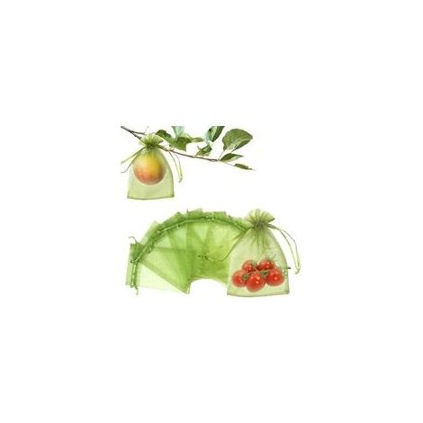 100 Sac Protection Fruits, 10x15cm Sac de Protection Fruits, Sachet Organza avec Cordon pour Protéger Les Fraises, Myrtilles, Tomates Contre Les Oiseaux, Les Insectes Nuisibles (1/5)