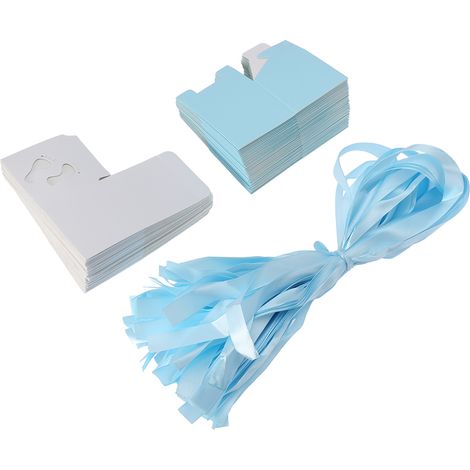 50Pcs Boîte à Bonbons en Papier Empreinte Bébé Mignon, Bleu, pour Mariage Baby Shower Cadeau (1/5)