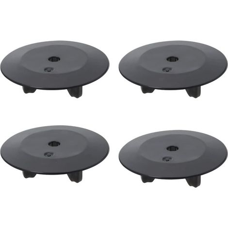 Lot de 4 joints d\\'étanchéité en caoutchouc pour couvercle d\\'évier compatibles avec IKEA Altant Domsjö Accessoires de cuisine Noir 55 mm (1/4)
