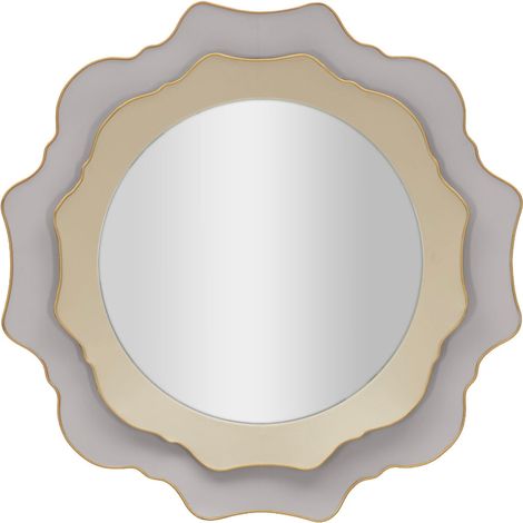 Specchio da parete in metallo tortora, Ø95x7 cm – Elizabeth