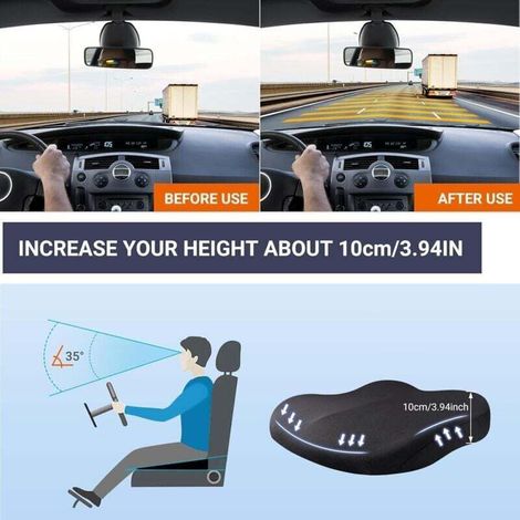 Coussin de siège en mousse à mémoire de forme pour siège conducteur de voiture, chaise de bureau, fauteuil roulant, soutien coccyx, soulagement de la douleur du coccyx