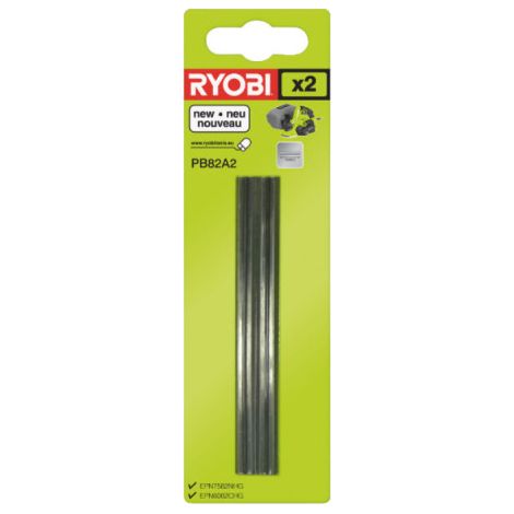 RYOBI Jeu de 2 fers jetables carbure pour rabots 82mm PB82A2