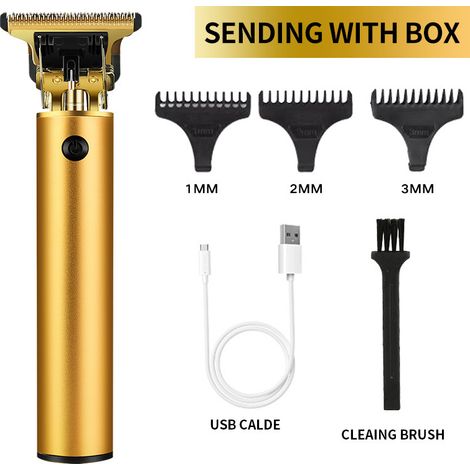 rasoir electriques hommes-Tondeuse à cheveux et à barbe pour homme – Machine de coupe électrique sans fil, style vintage et professionnel – Tondeuse de barbier T9