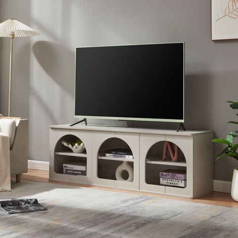 Fernsehtisch Trorhun 140x38x48 cm Grau [en.casa]