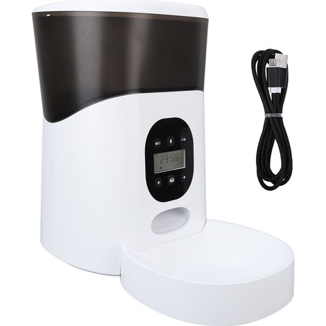 Bol automatique pour animal de compagnie, 5l, jusqu'à 6 repas par jour, distributeur automatique de nourriture pour chiens, avec fonction quantitative de synchronisation d'enregistrement (1/5)
