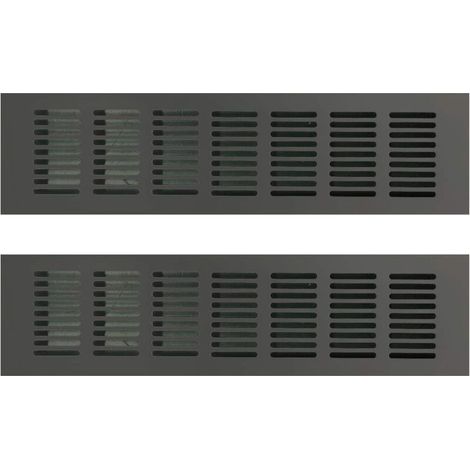 Grille de ventilation en aluminium 80 × 300mm – Lot de 2 – Pour espaces confinés et systèmes de ventilation domestiques (1/5)