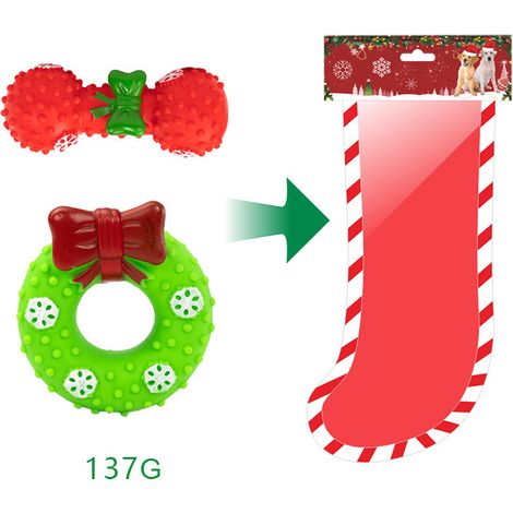 Baywell Weihnachtsspielzeugset für Hunde, Erster Weihnachtsstrumpf für Welpen, Verschiedene interaktive Hundespielzeuge für drinnen und draußen, Spielspaß (1/5)