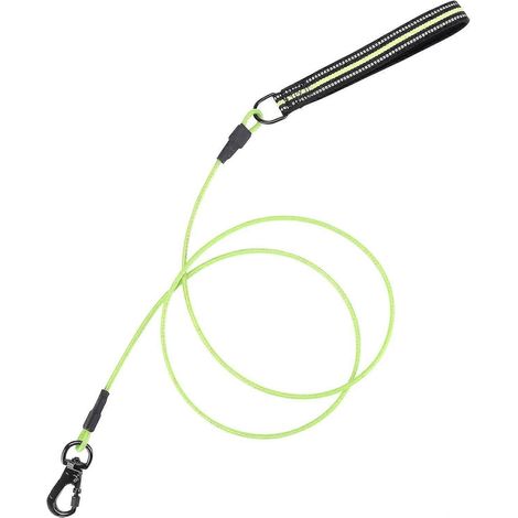 Laisse pour chien anti-morsure - Laisse en métal de 1,2 m, robuste et imperméable, fabriquée en fil d'acier gainé, avec poignée rembourrée. Résistante aux morsures, excellente (1/5)