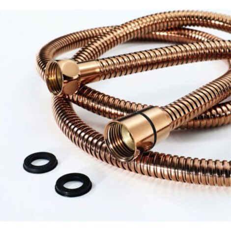 Flexible Douche - 150 Cm - Raccord 1 2 Pouces - Acier Inoxydable Finition Cuivre Vieilli - Pour Salle De Bain (1/5)