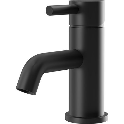 Colore Round Matt Black Mini Mono Basin Mixer Tap (1/5)