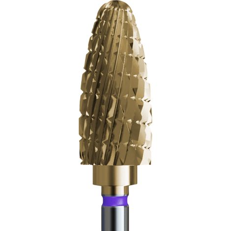 Fresa in carburo per materiali ibridi e gel con rivestimento in oro - Cono delicato (1/2)