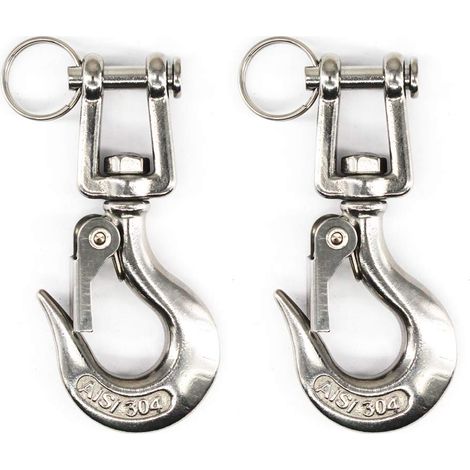 Gancho de elevación giratorio de acero inoxidable 304 con pestillo - Accesorio de seguridad, 150 kg, 2 (1/5)