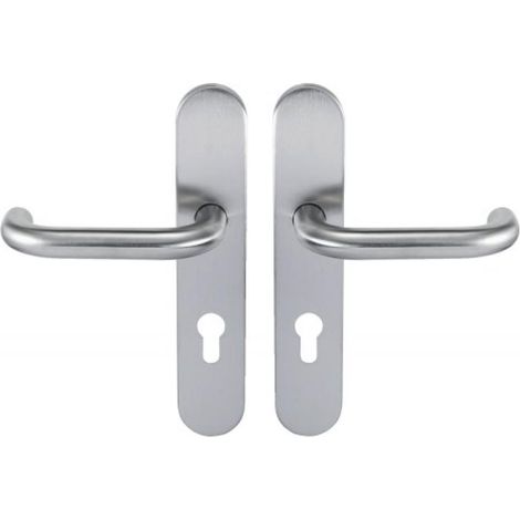 Béquille double inox sur plaque Ligne 19 type U condamnation - NORMBAU (1/5)