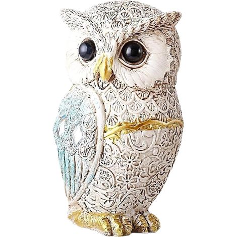 Statuette De Chouette Sculpture Chouette Décorative Décoration Animaux En Résine Faite À La Main Pour Étagère Table De Bureau Chambre Salle De Bain (1/5)