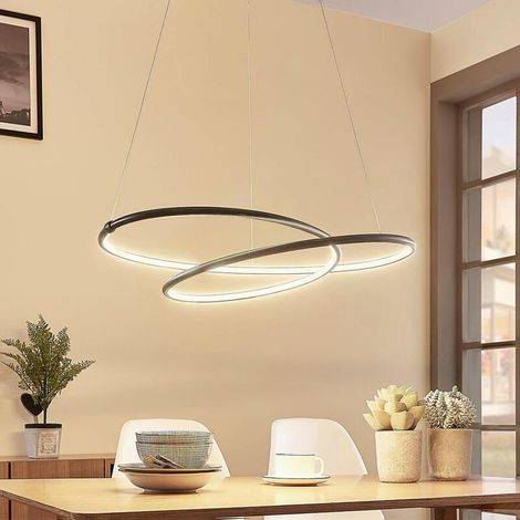 [GEBRAUCHT] B-Ware Lucande LED-Pendelleuchte Mirasu spiralförmig Lampe Leuchte Hängeleuchte schwarz (1/2)