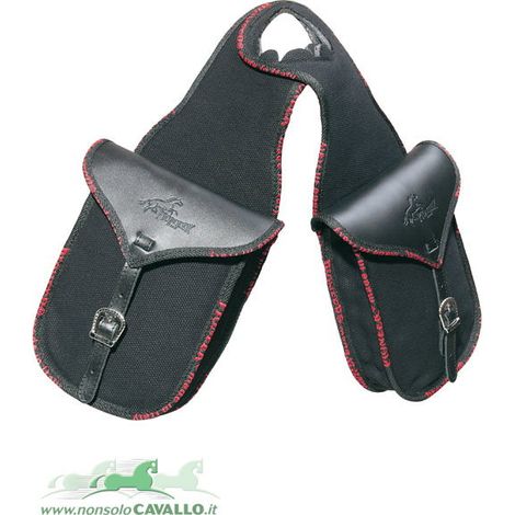 Schwarz - Doppelte Baumwoll- und Ledertasche von Pioneer (1/3)