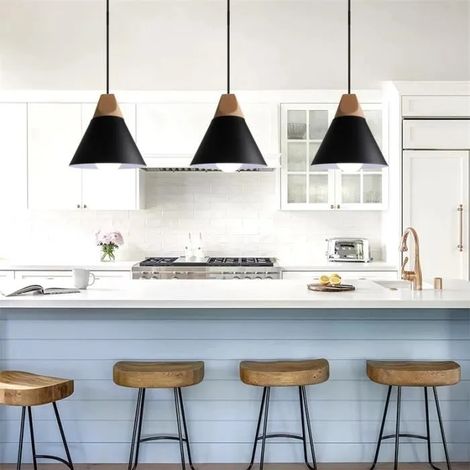 U-do Lot de 3 Lustre Vintage Ajustable,E27 Lampe Suspension Retro Industrielle Style Edison pour Salon Chambre (1/4)