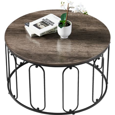 M MCombo Metallmöbel Couchtisch Beistelltisch rund Industrie-Stil 2147BK