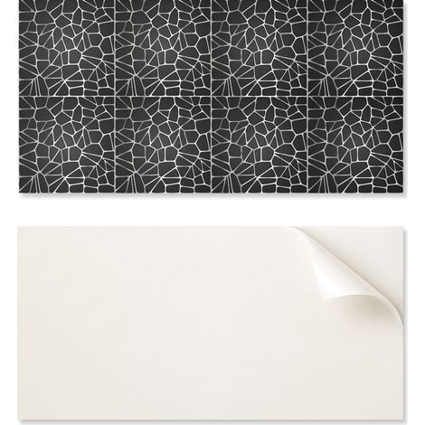Panel de vinilo autoadhesivo con estampado de mosaico geom茅trico de 100x50 cm.