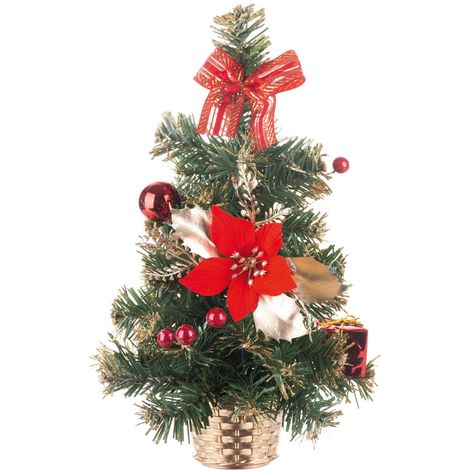 Baum MagicHome Weihnachten, verziert, rot, 30 cm