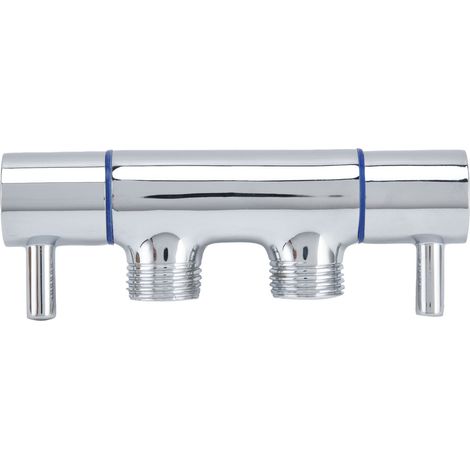 Robinet pistolet à douche en cuivre à 4 points de filetage, entrée et sortie uniques, double poignée, double commande et refroidissement unique, pour lave-linge (1/5)