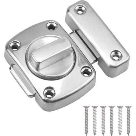Loquet Porte de Sécurité En Alliage de Zinc Pour Salle de Bains Chambre Toilette Avec 6 Vis