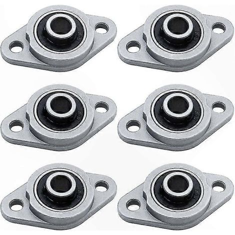 6 selbstausrichtende Stehlager, 8 mm Durchmesser, Zinklegierung, Diamantform, für KFL-Maschinen und Fördersysteme, 6er-Packung (1/5)