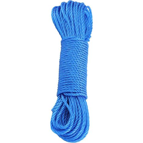20 m multifunktionales Nylonseil, Wäscheseil, Kletterseil, Zugseil, Bindeseil, Schattierungsnetzseil für Outdoor-Camping, Garten, Garage, Wäscheleine (Blau). (1/5)