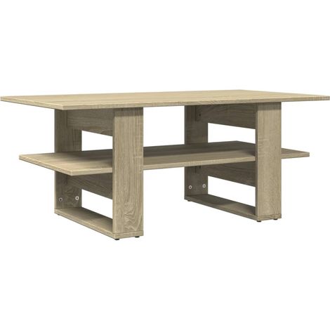 Tavolino con ripiani, design moderno e contemporaneo, 102 x 55 x 42 cm, legno ingegnerizzato, colore rovere DEC038913