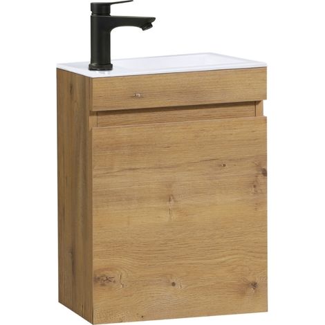 Kometmöbel Meuble Lave Mains WC Meuble lavabo 40cm déjà monté (Chêne 40cm, sans Mitigeur) (1/5)