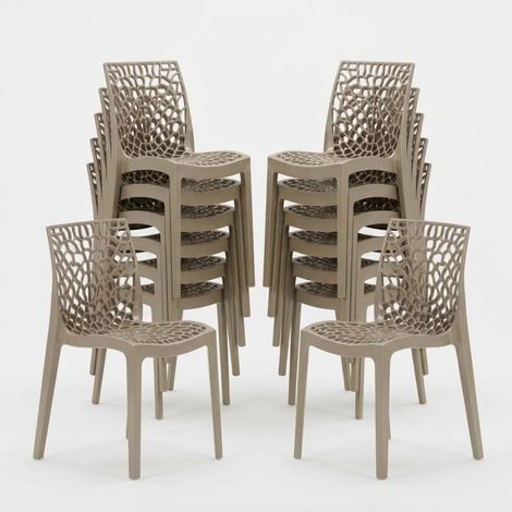 22 Silla de cocina o de comedor de Policarbonato Transparente Gruvyer - Beige Juta (1/5)