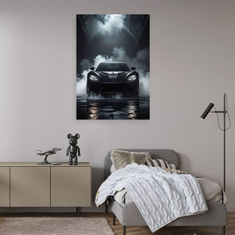 Wandbild Schwarzer Sportwagen 70x100 (1/4)