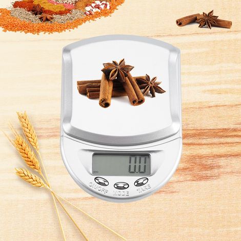 Tragbare Küchenwaage 500 g/0,1 g, Mini-Präzisionswaage mit Zählfunktion, kompaktes Messgerät zum Backen und Wiegen im Haushalt (1/5)