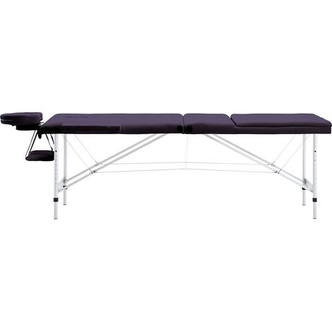 vidaXL Camilla de masaje plegable 3 zonas aluminio morado (1/2)