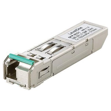 Convertidor de fibra óptica LevelOne 1.25G SMF bidireccional SFP, 20 km, TX 1550 nm/RX 1310 nm, LC, SFP-9331