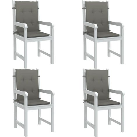 Niedriglehner-Auflagen 4 Stk. Dunkelgrau 100x50x4 cm Stoff