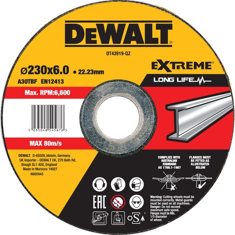 DeWALT DT43919-QZ, Disco de Desbaste para Amoladora Angular, Ideal para Trabajos de Desbaste en Metales y Materiales Duros, Alta Durabilidad, Color Gris