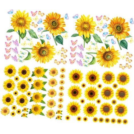 Totority Lot de 4 feuilles adhésives tournesol pour (1/5)