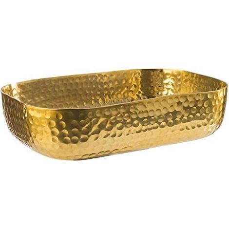 Bol en Aluminium avec Surface martelée, Couleur Gun-Metal, pour des Plats froids et Chauds, 23,0 x 15,5 cm, 1,4 LTR. (1/5)