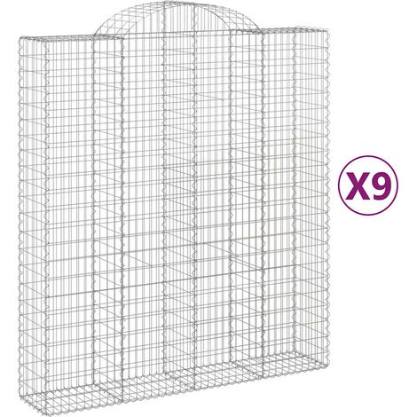 Maison Exclusive - Paniers à gabions arqués 9 pcs 200x50x220/240 cm Fer galvanisé