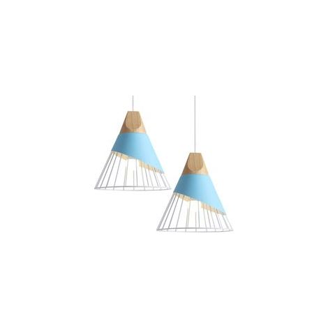 Lampada a sospensione moderna e minimalista in stile nordico, lampadario creativo in ferro vintage, attacco E27, altezza regolabile, ideale per camera da letto, ristorante o bar (blu) - Crezuo