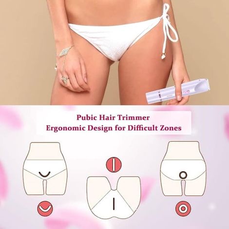 Rasoir électrique 2 en 1 pour femmes – Rasoir bikini étanche, lame douce pour peaux sensibles, rasage indolore du corps et des zones intimes – Violet (1/4)