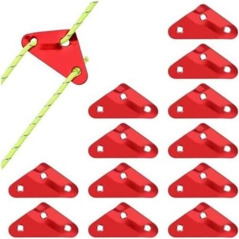 Tendeur de Corde, 12 pièces Tendeur de Corde Camping en Alliage d'Aluminium, Guyline Tendeurs Ajusteur de Corde, Tendeur de Tente, Corde Boucle Ajusteur pour Tente Bâche Randonnée (1/5)